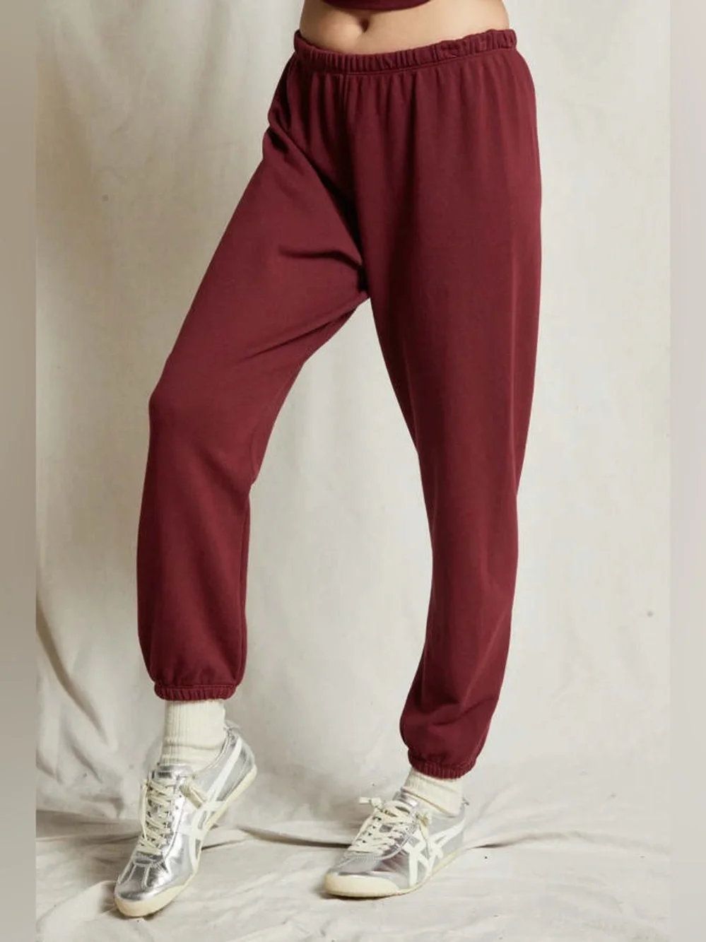 PERFECT WHITE TEE Johnny Easy Sweatpants French Terry Cranberry Size L